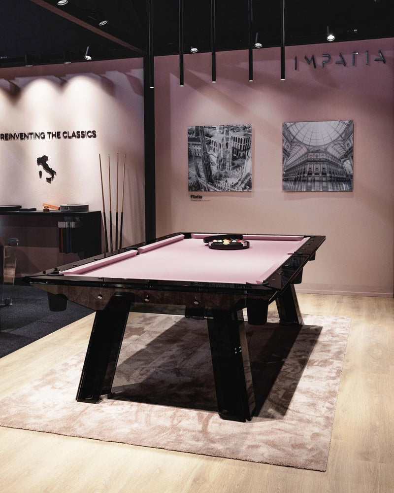 CRYSTAL GLASS POOL TABLE Entertainment Furniture