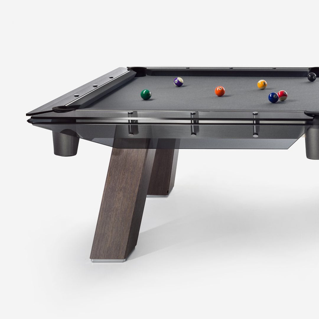 CRYSTAL GLASS POOL TABLE Entertainment Furniture