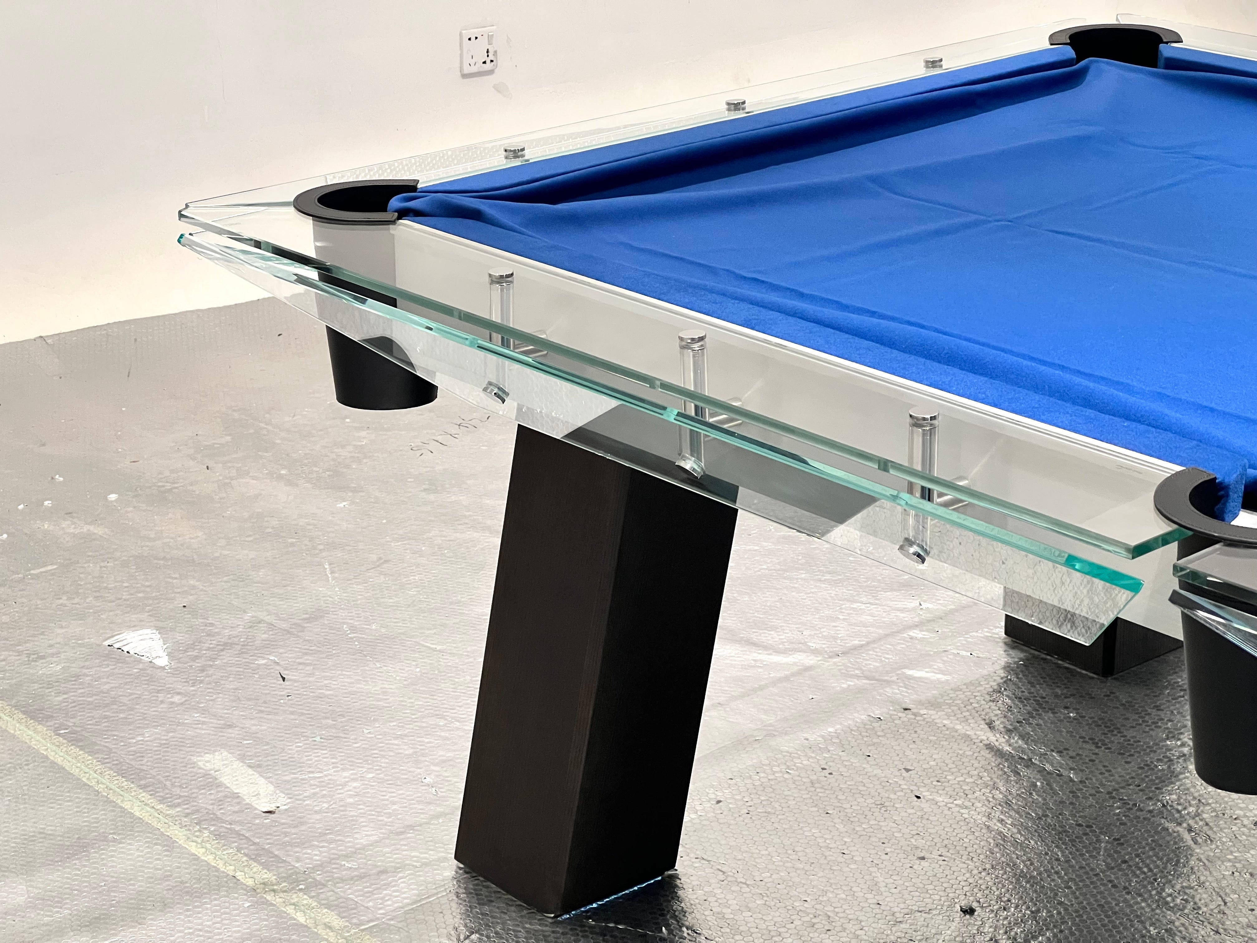 CRYSTAL GLASS POOL TABLE Entertainment Furniture