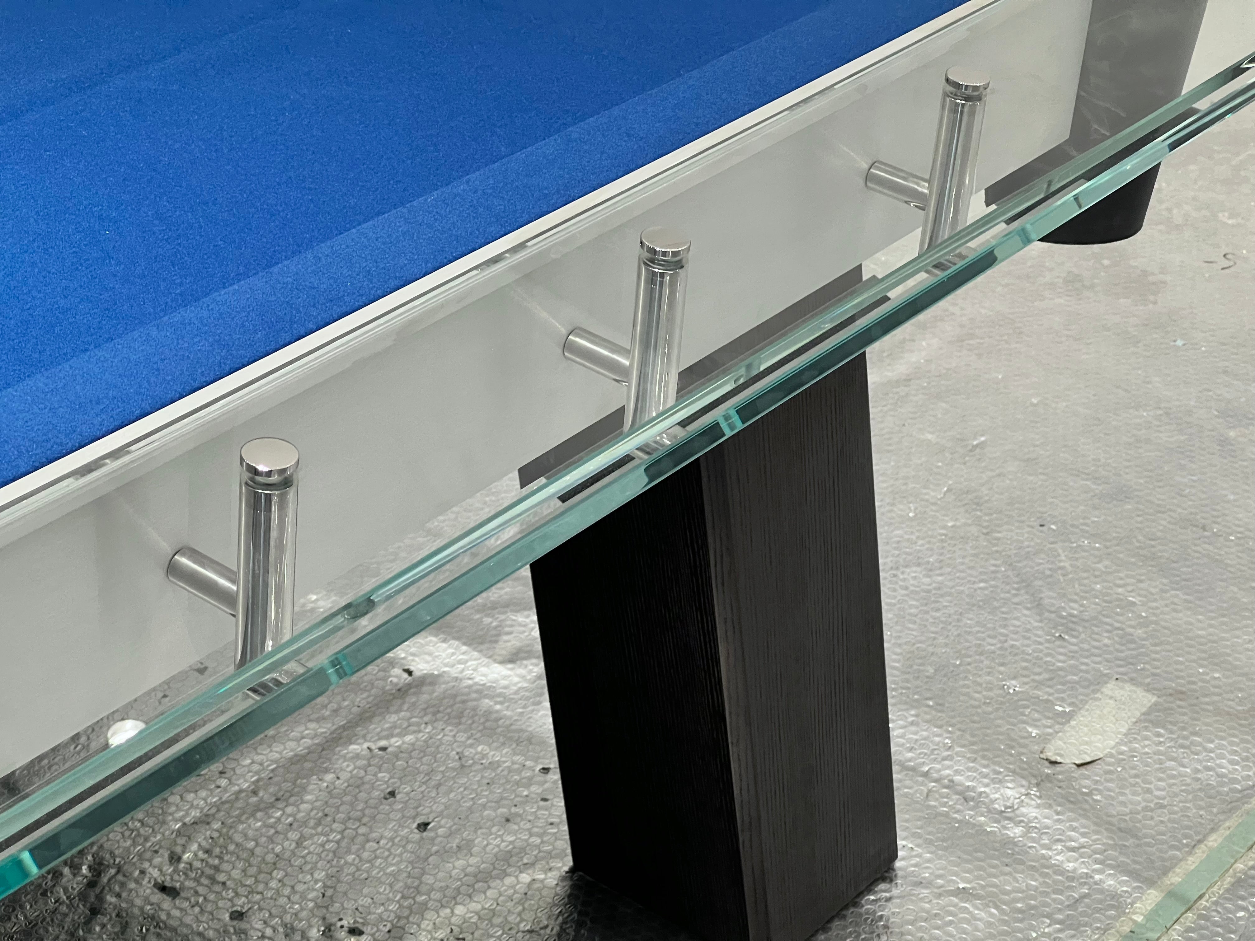 CRYSTAL GLASS POOL TABLE Entertainment Furniture