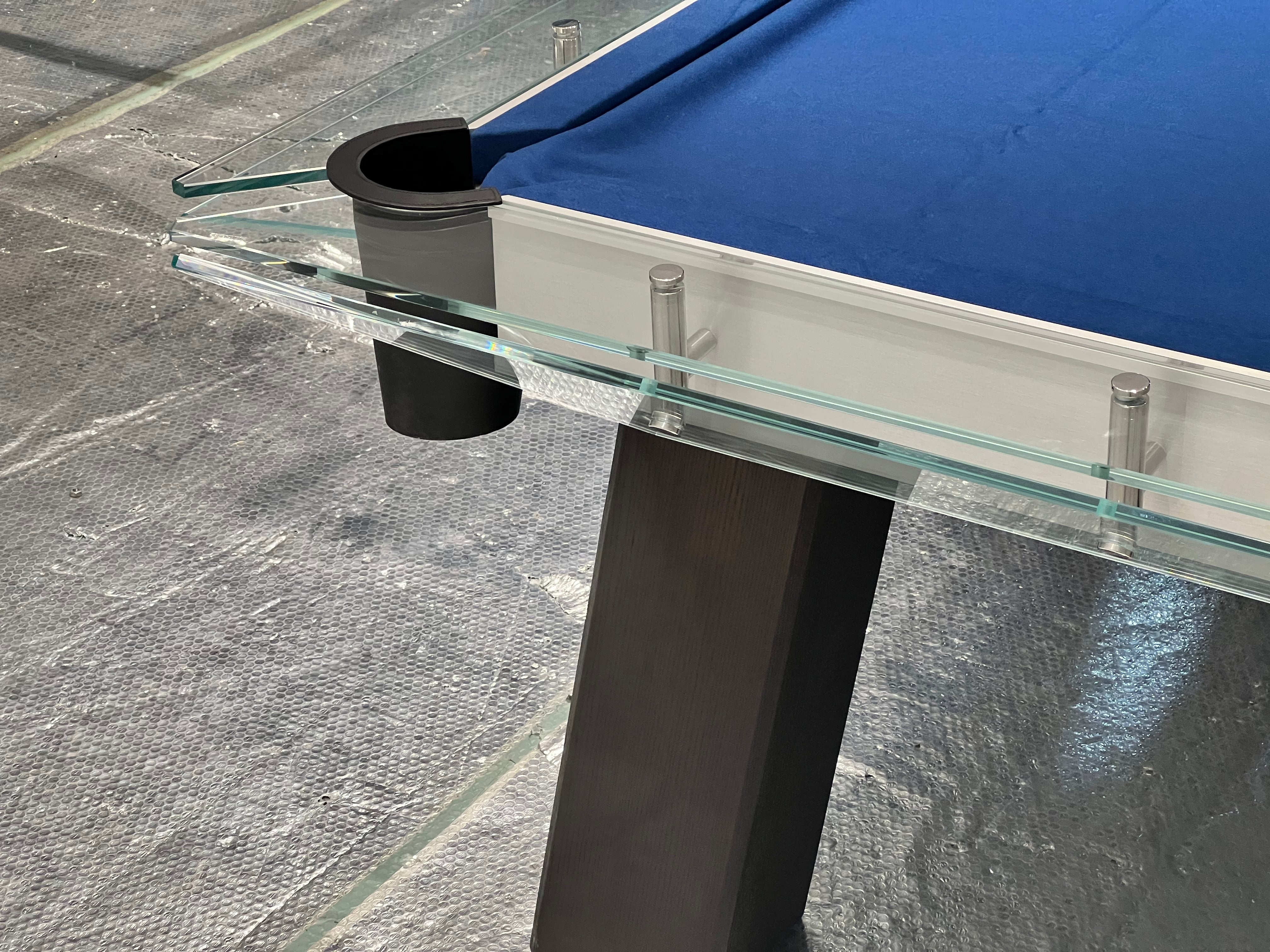 CRYSTAL GLASS POOL TABLE Entertainment Furniture