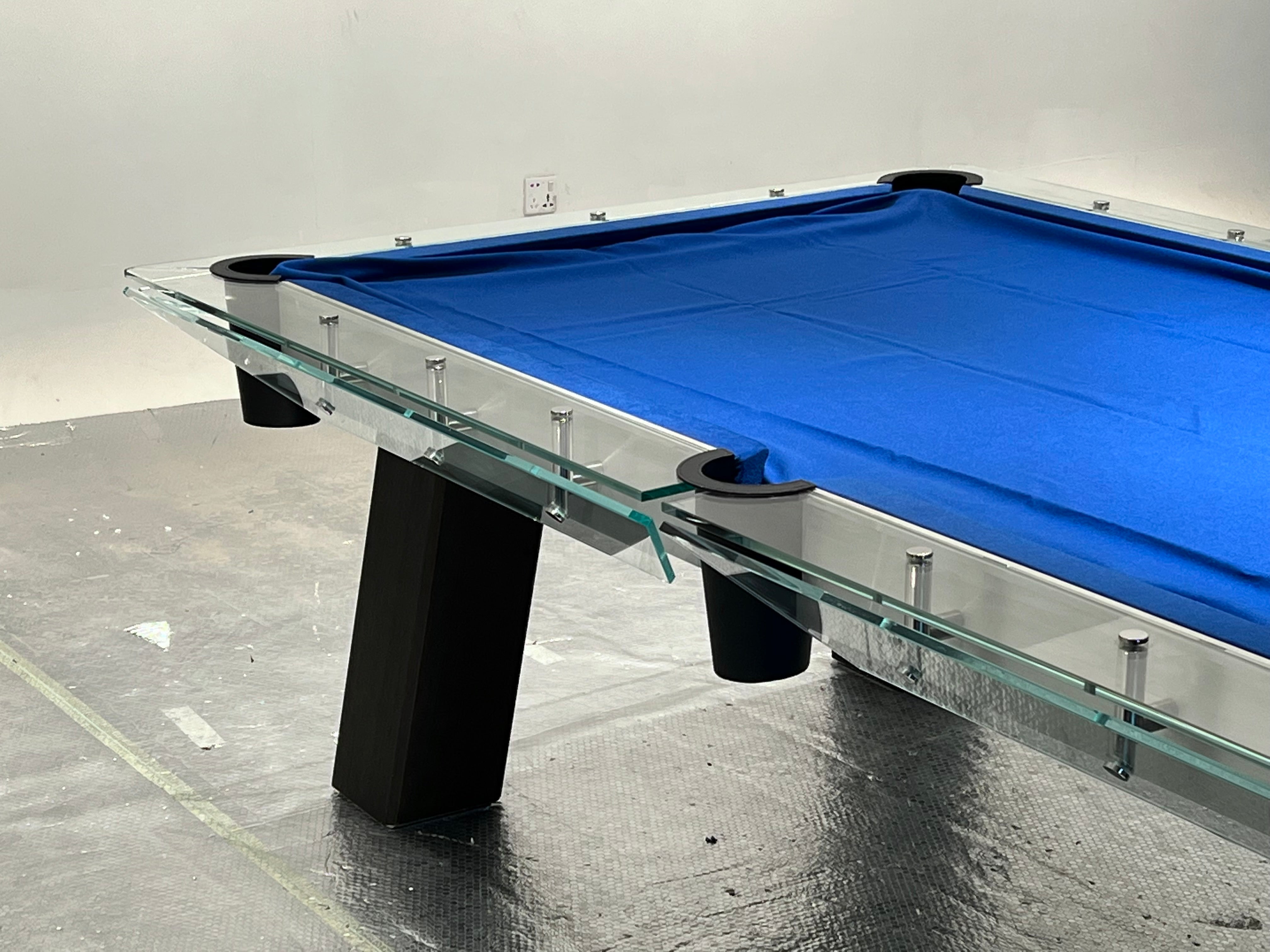 CRYSTAL GLASS POOL TABLE Entertainment Furniture