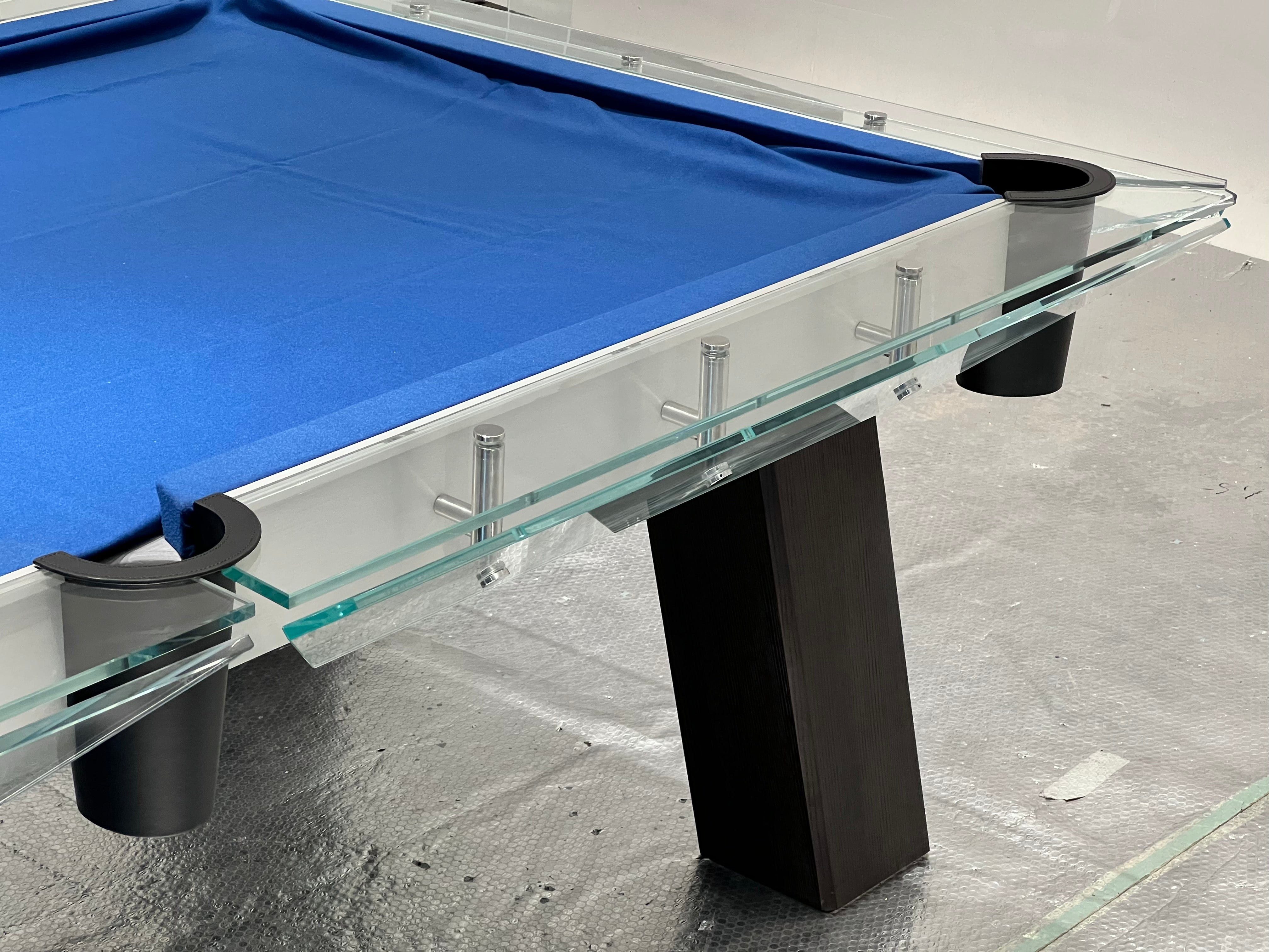 CRYSTAL GLASS POOL TABLE Entertainment Furniture