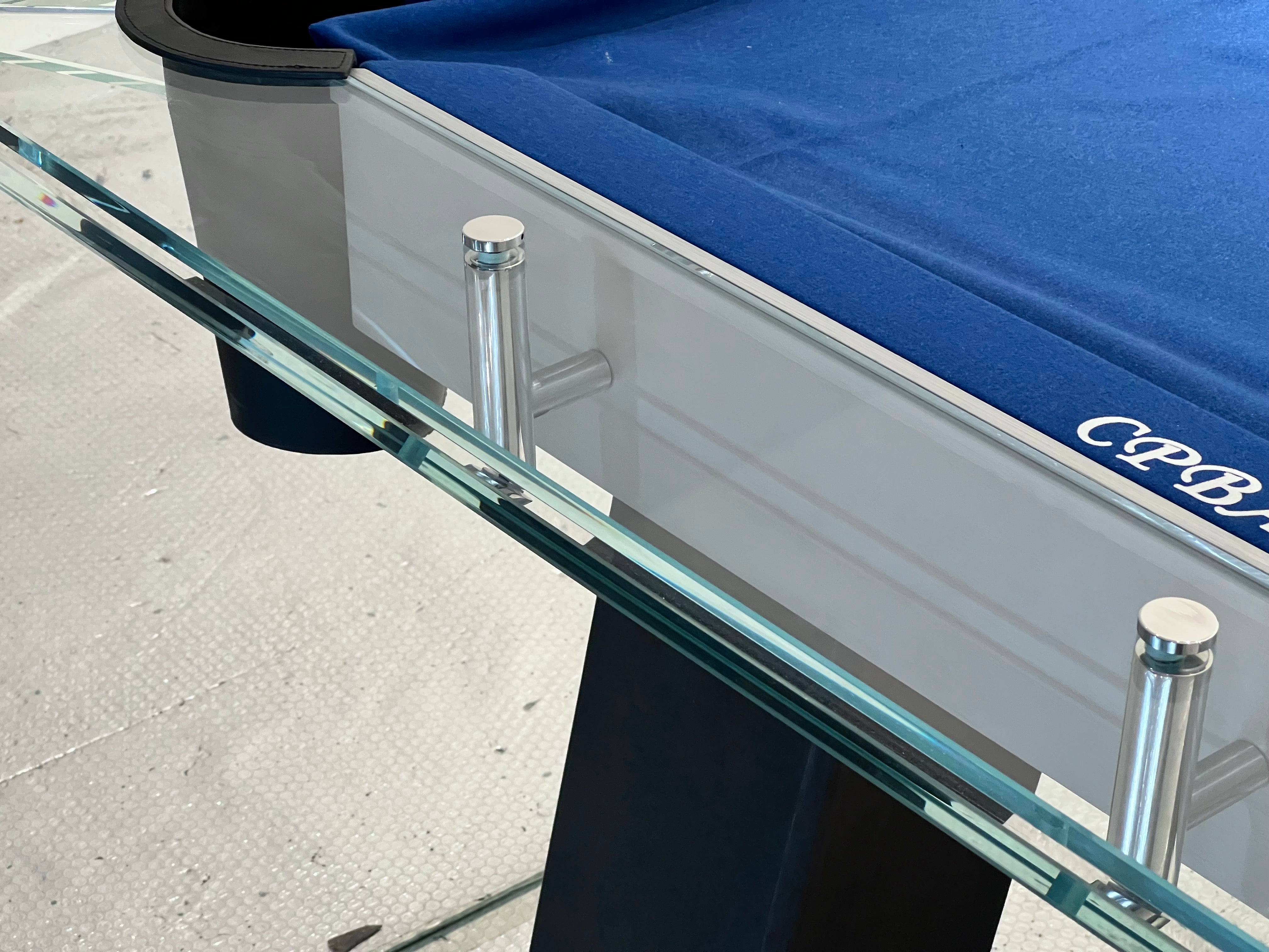 CRYSTAL GLASS POOL TABLE Entertainment Furniture