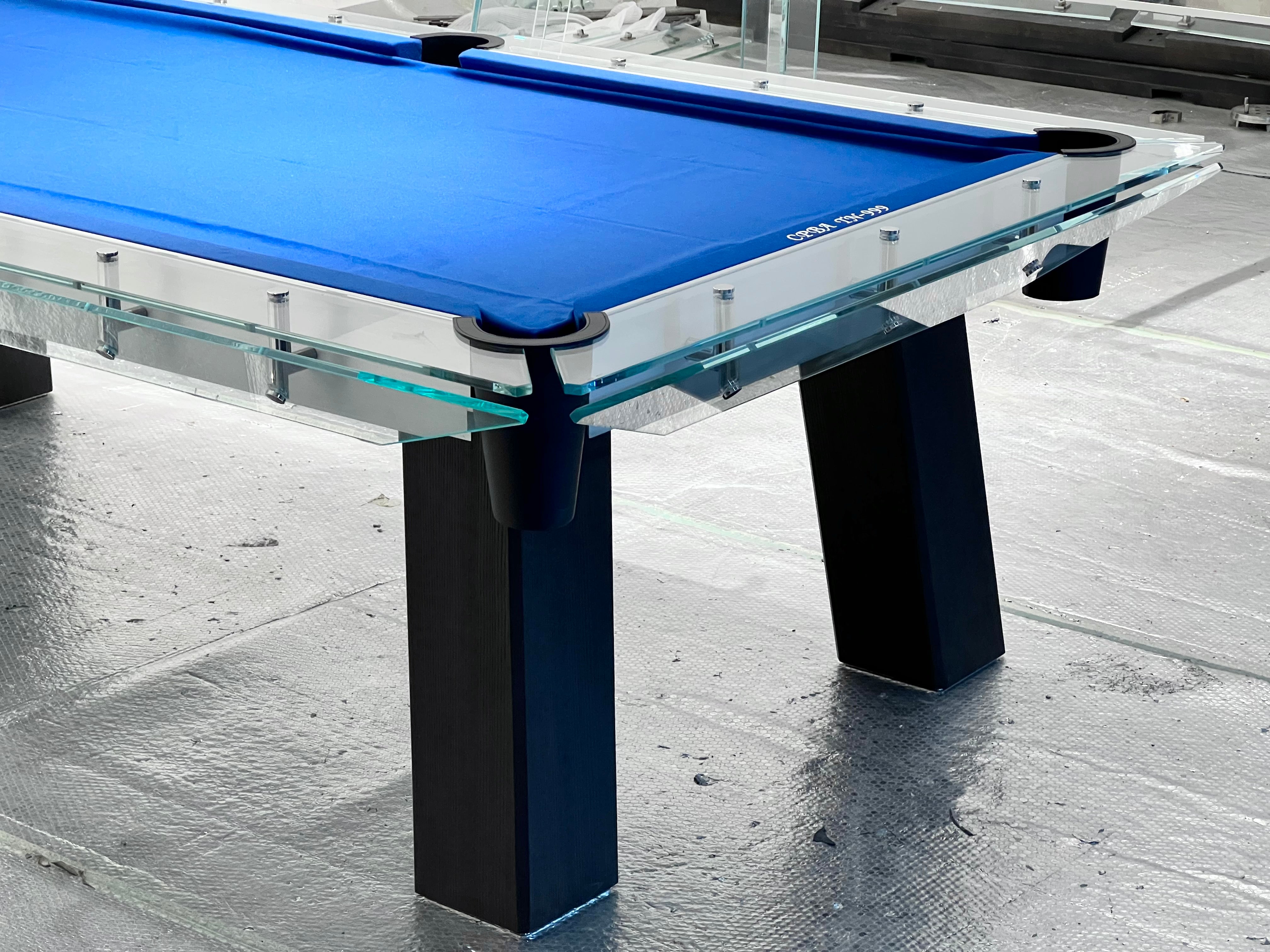 CRYSTAL GLASS POOL TABLE Entertainment Furniture