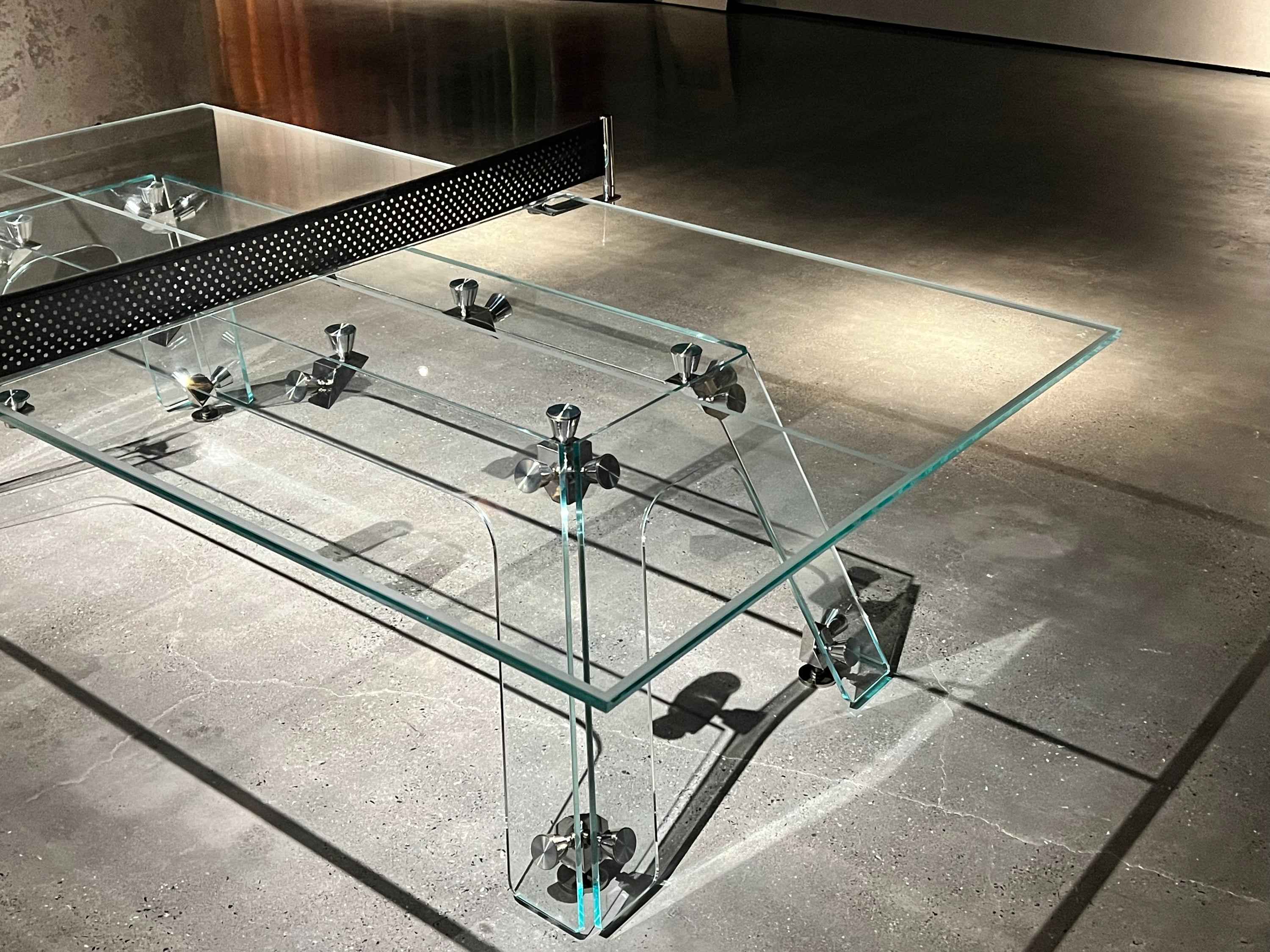 GLASS PING-PONG TABLE