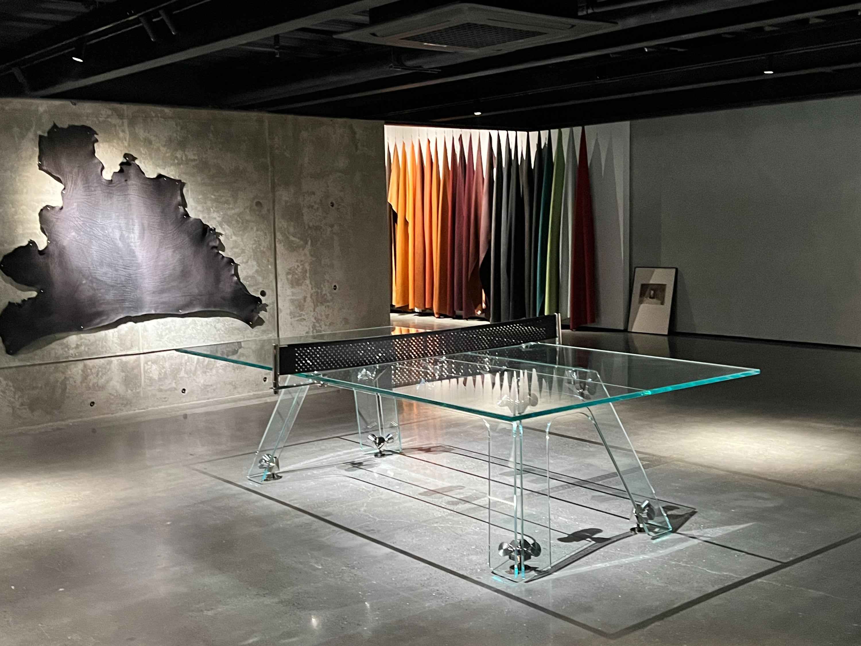 GLASS PING-PONG TABLE