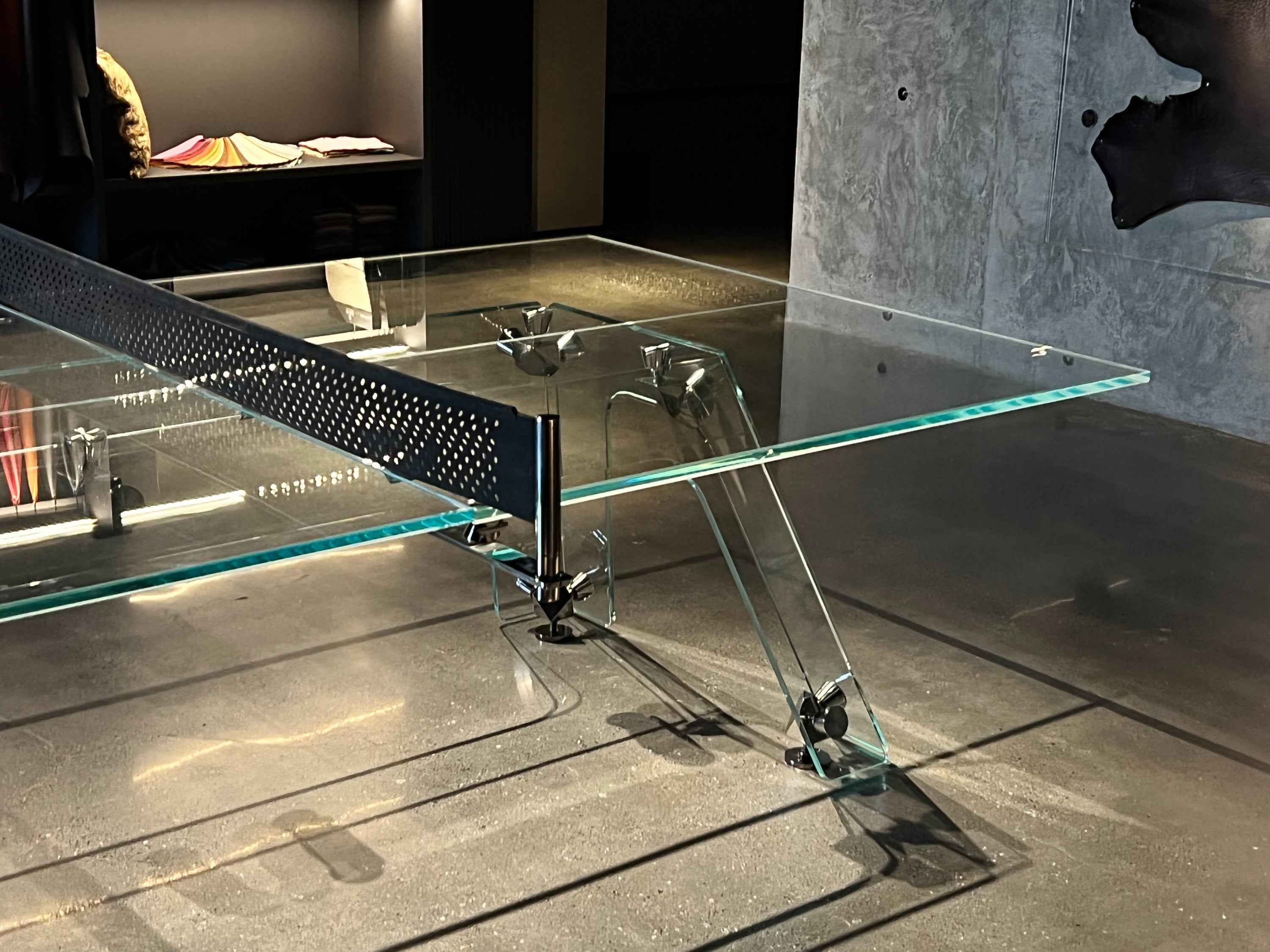 GLASS PING-PONG TABLE