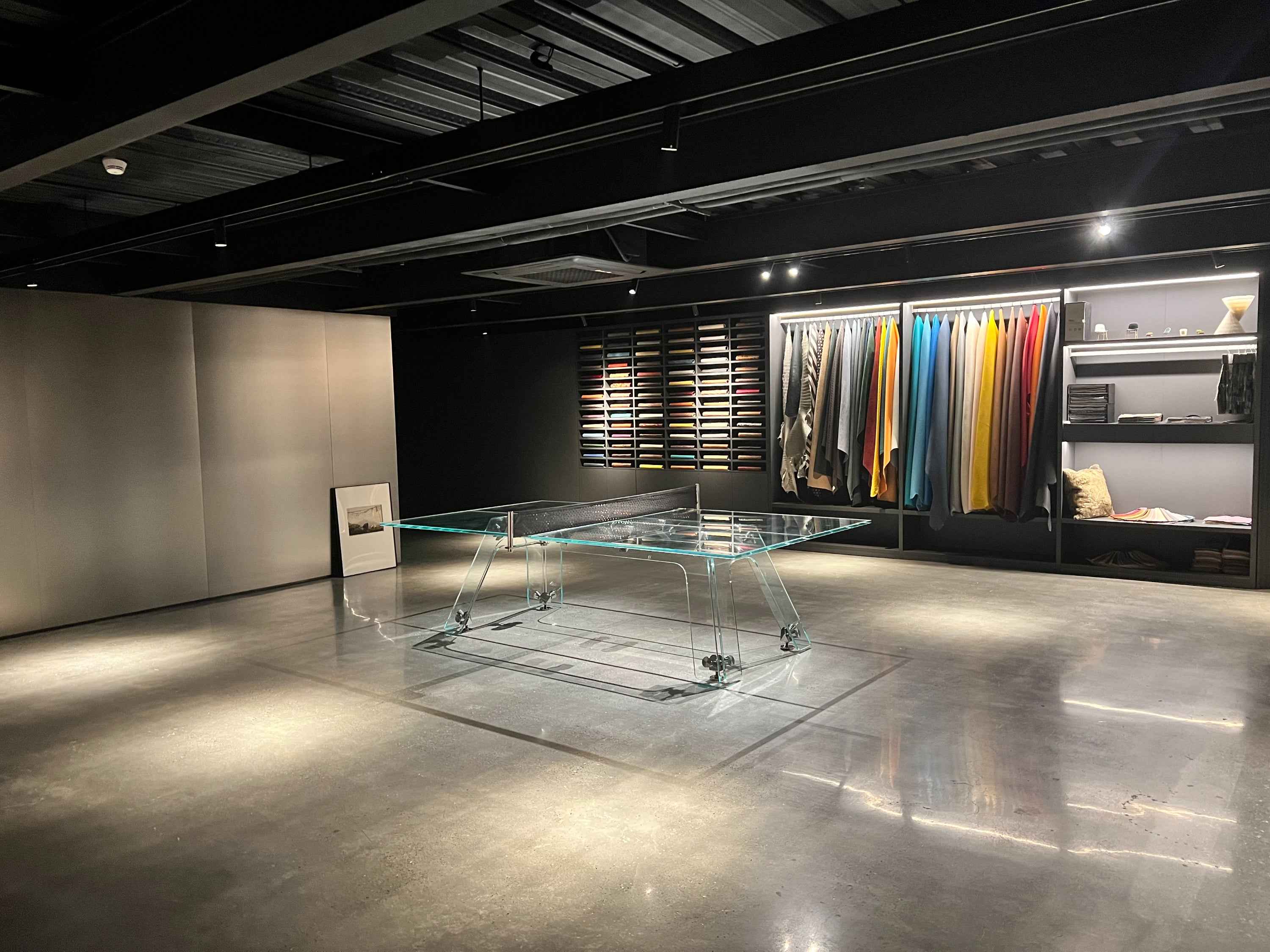 GLASS PING-PONG TABLE