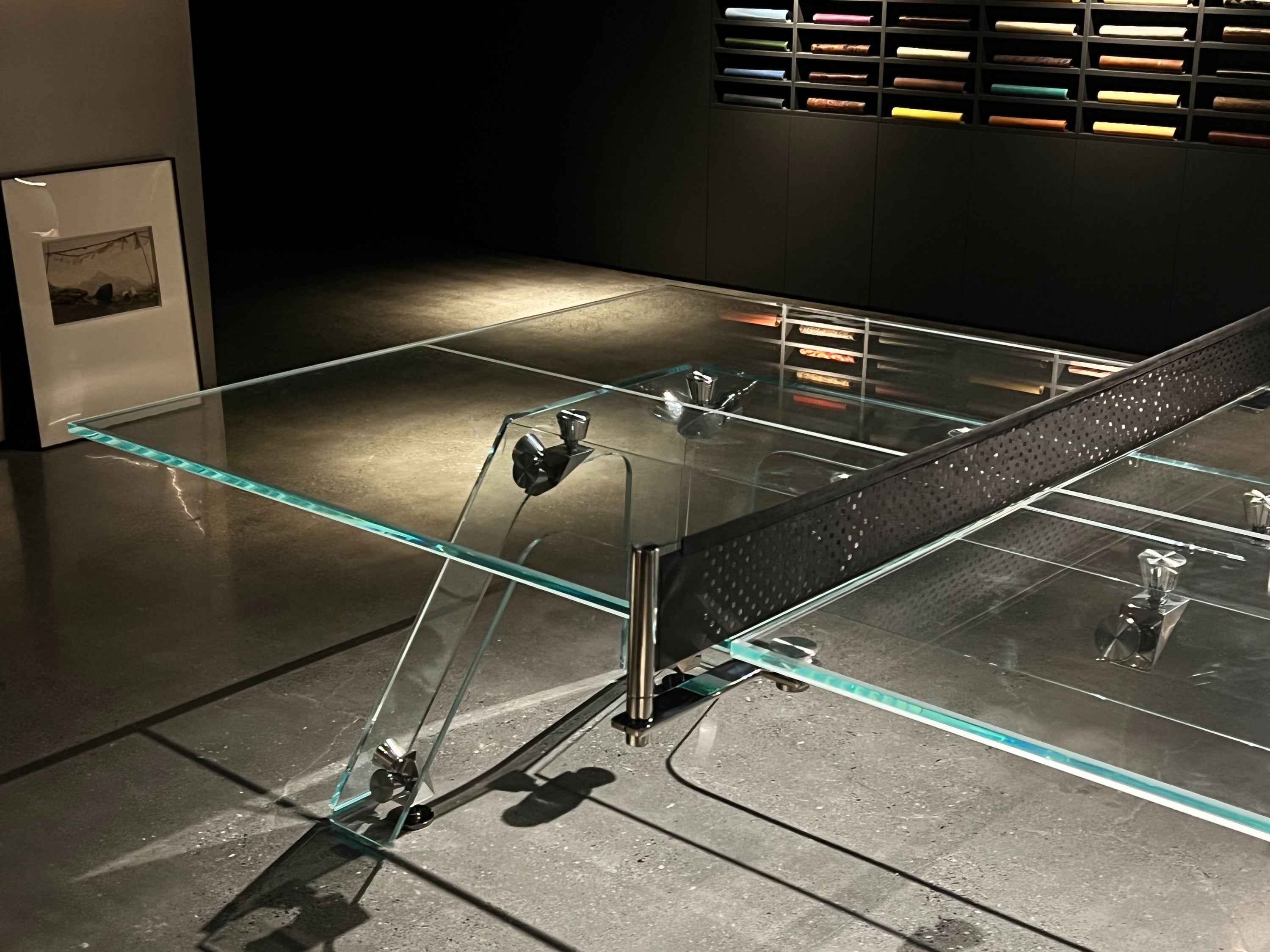 GLASS PING-PONG TABLE