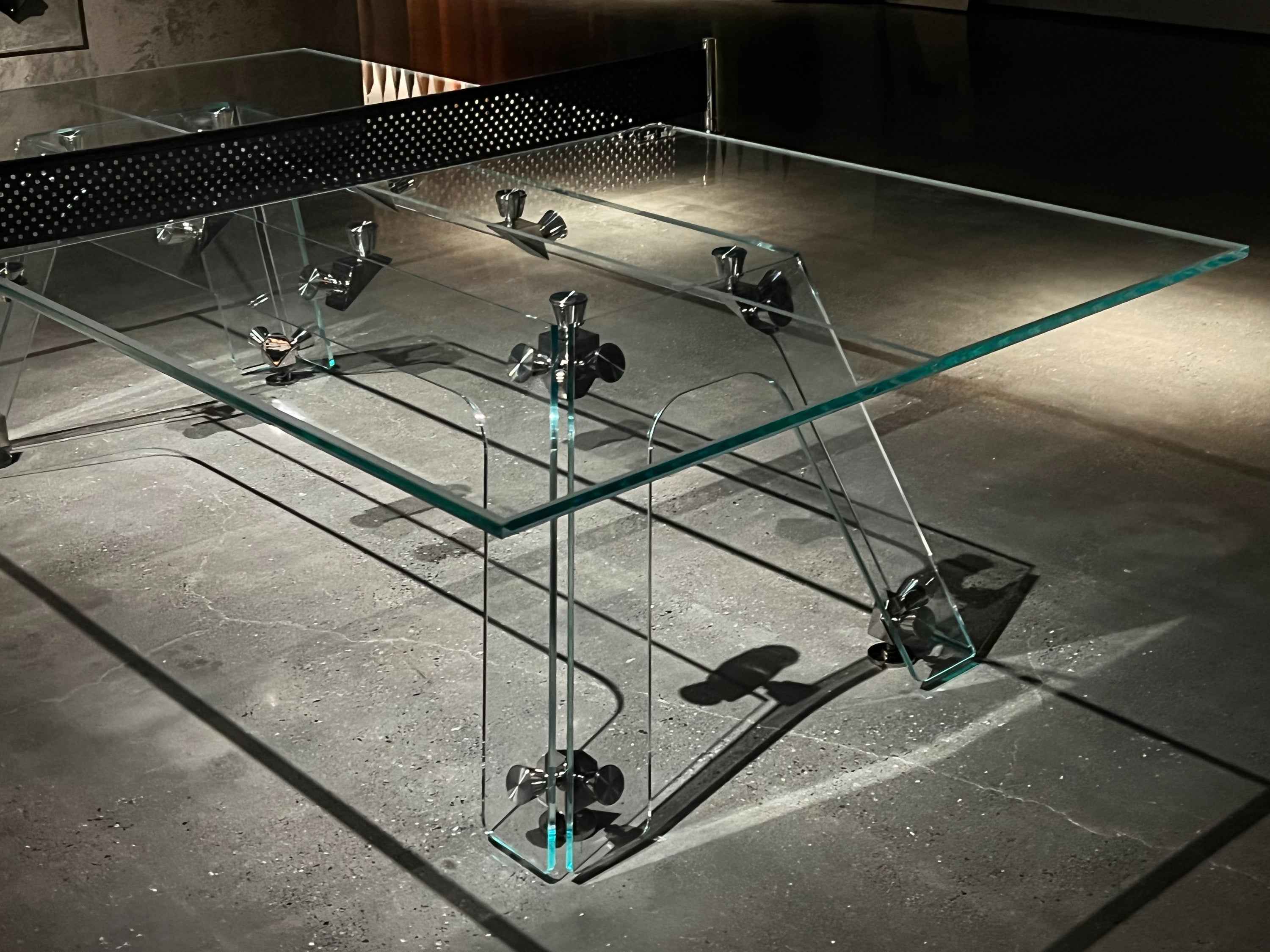 GLASS PING-PONG TABLE