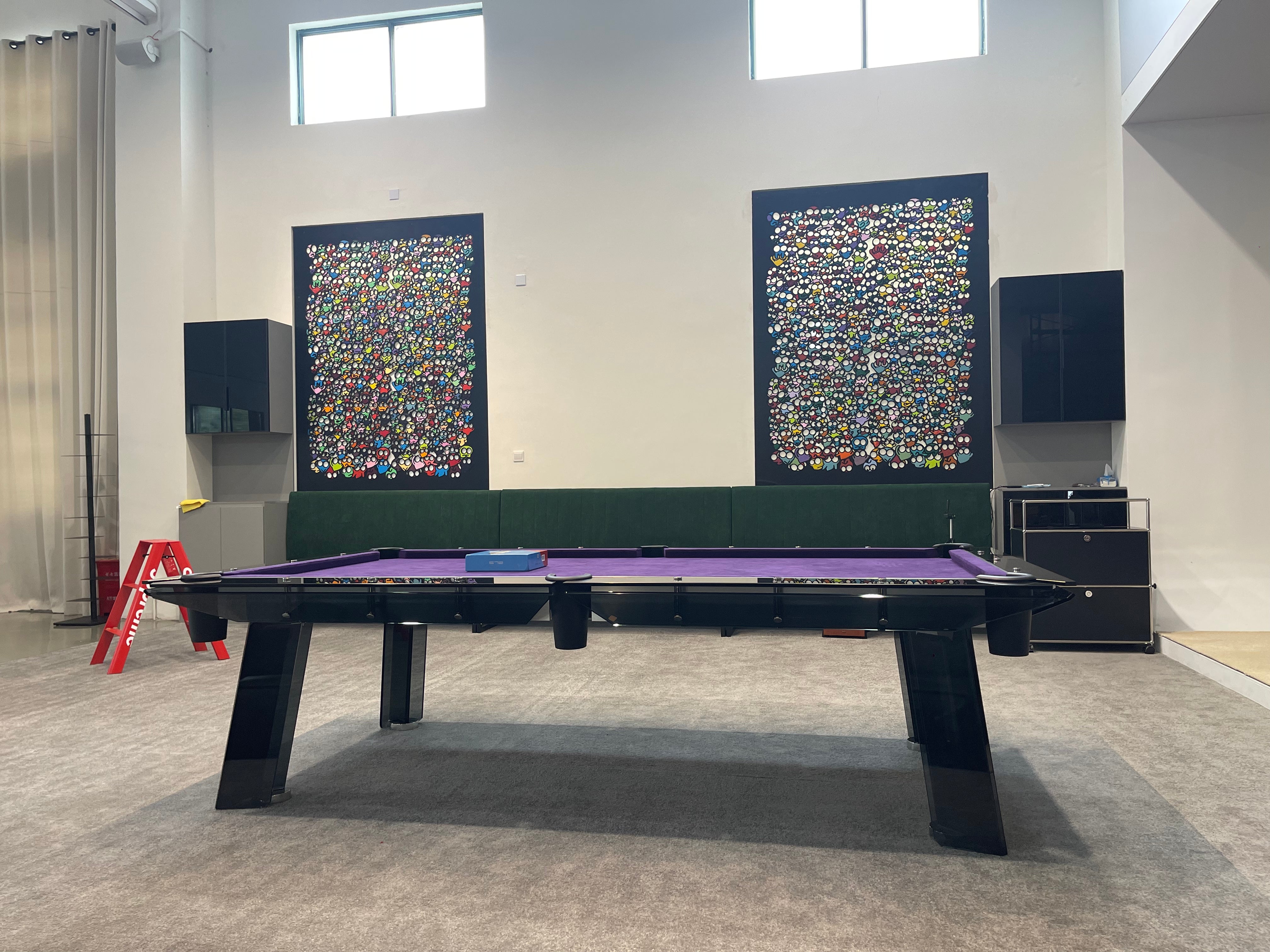 CRYSTAL GLASS POOL TABLE Entertainment Furniture