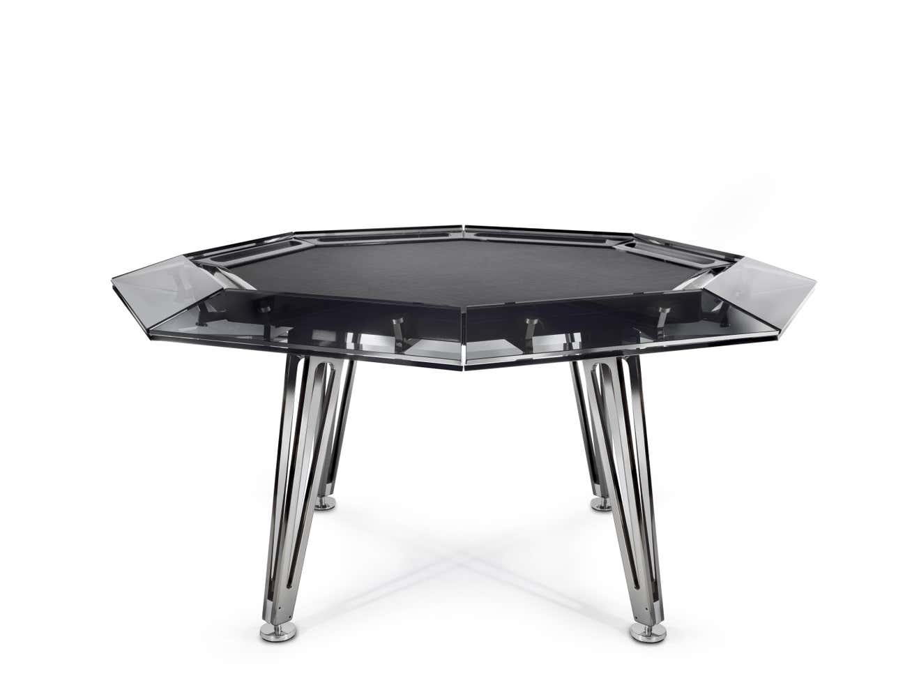 Entertainment (Black walnut on chips, matte cloth)CRYSTAL GLASS  8-PERSON POKER TABLE Entertainment Furniture