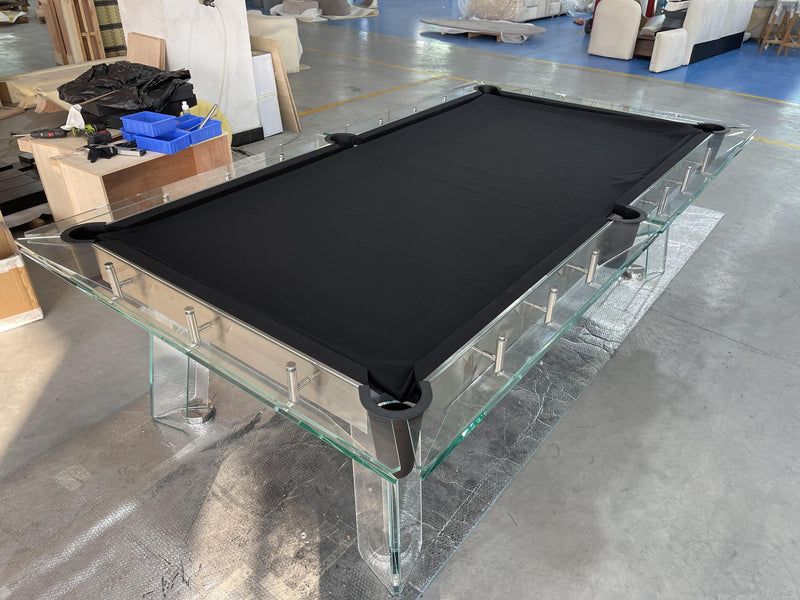 CRYSTAL GLASS POOL TABLE