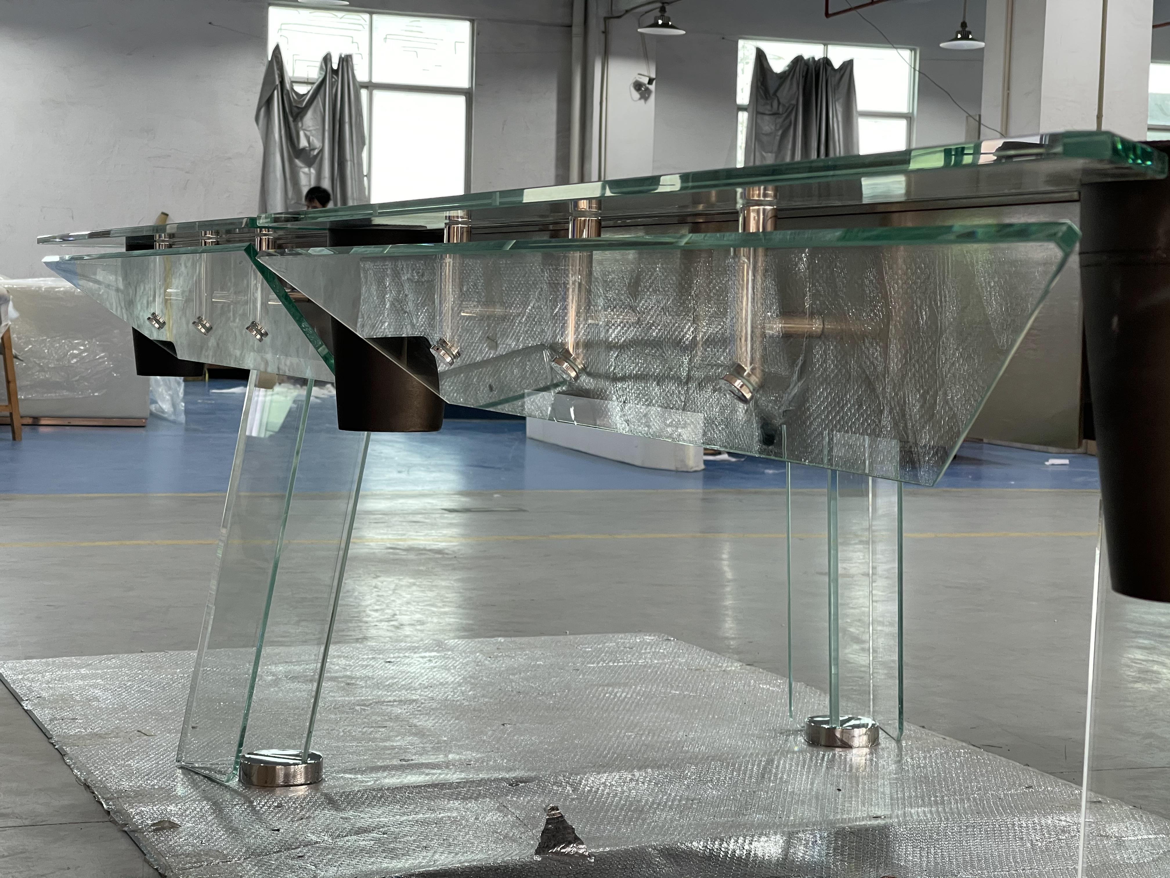 CRYSTAL GLASS POOL TABLE Entertainment Furniture