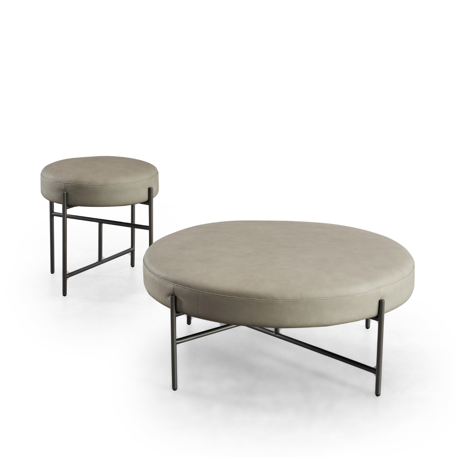 Luxury Leather Round Metal VD3-2071-1 Round Stool VV