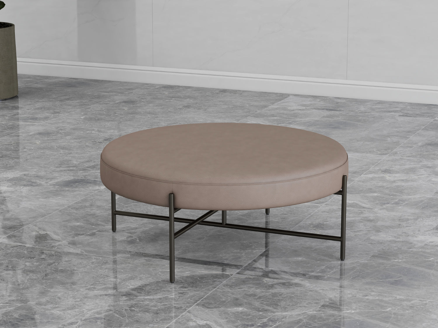 Luxury Leather Round Metal VD3-2071-1 Round Stool VV