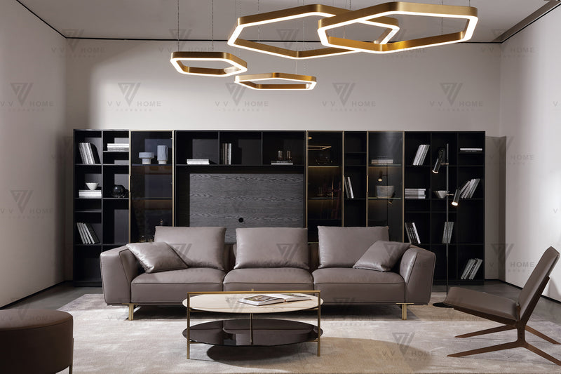 Italian minimalist home quality all leather sofa VJ5-1901 sofa