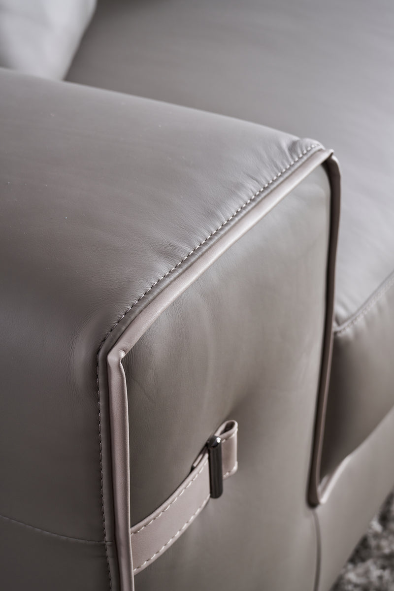 Italian minimalist FA96 leather sofa with AB08 detail and multi-functional throw pillow combination VJ5-2101 sofa