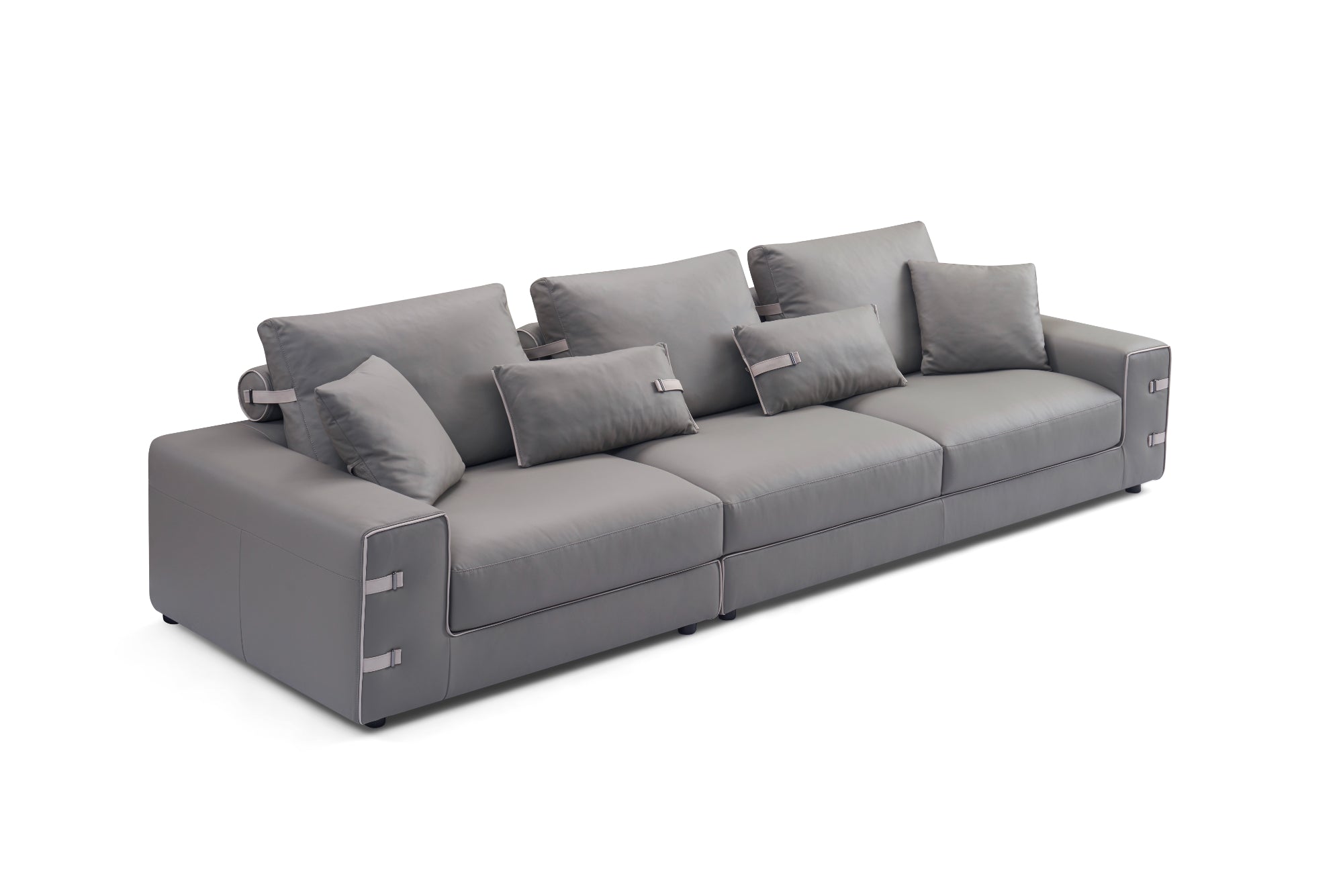 Italian minimalist FA96 leather sofa with AB08 detail and multi-functional throw pillow combination VJ5-2101 sofa DD