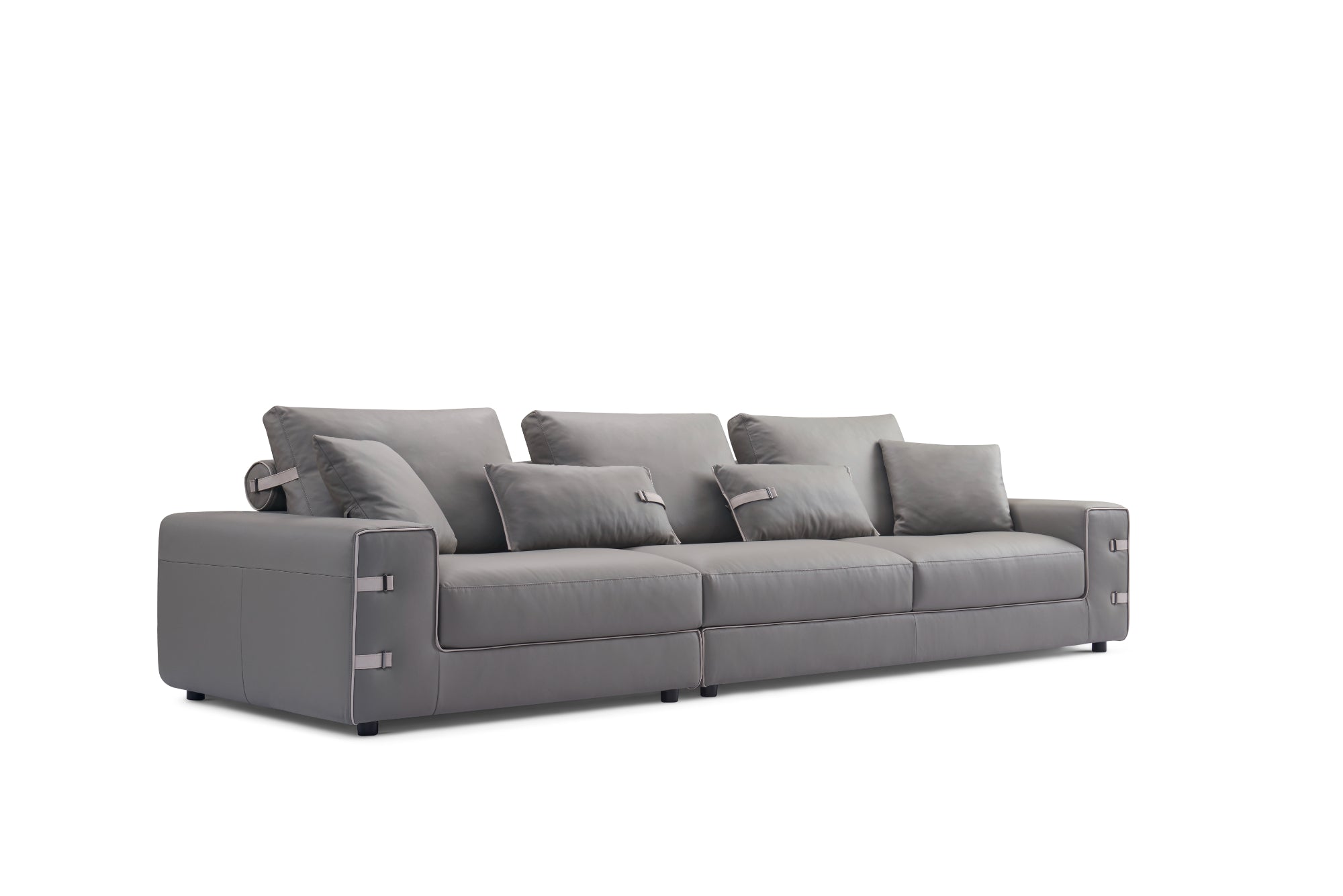 Italian minimalist FA96 leather sofa with AB08 detail and multi-functional throw pillow combination VJ5-2101 sofa DD