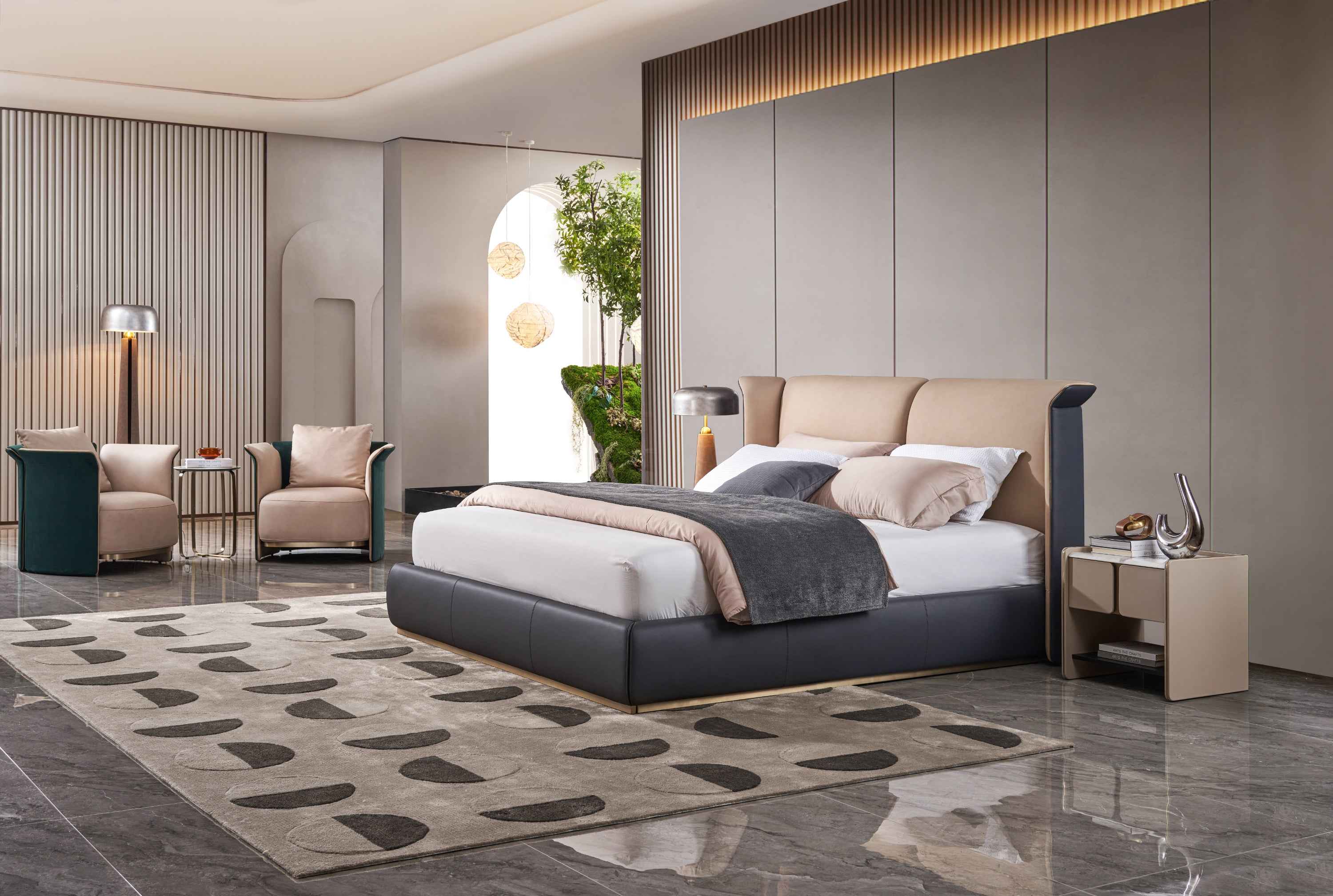 Italian minimalist nightstand DX3-055-2 bedside table