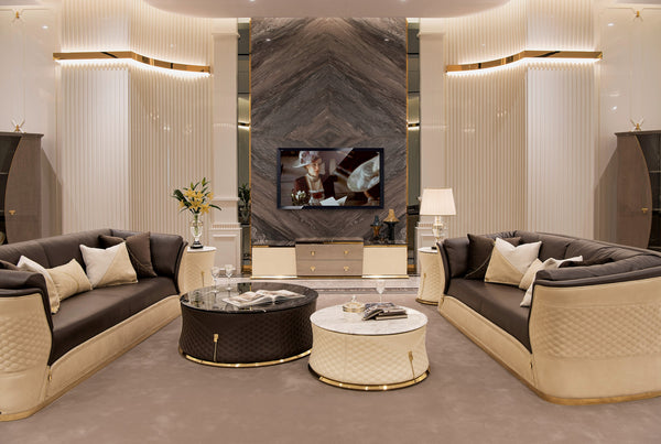 Marble Countertop TV Stand - Luxury Entertainment Center Bentley W002H12 Bentley TV Cabinet