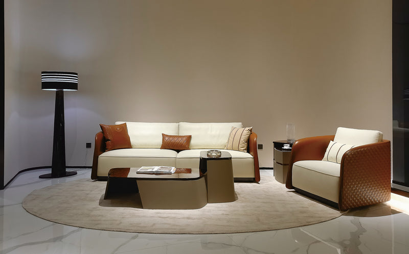 Bentley  Luxury modern interior living room furniture leather single sofa chair W003SF1B Sofa