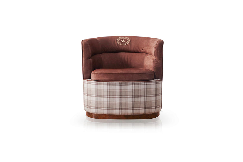 Classic luxury black walnut pomegranate veneer high light lounge chair W006SF11B Bentley LOUNGE CHAIR
