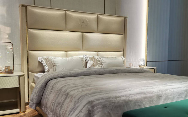 Latest Bedroom Furniture Design Upholstered Modern Leather Bed W009B10 Bentley Bed
