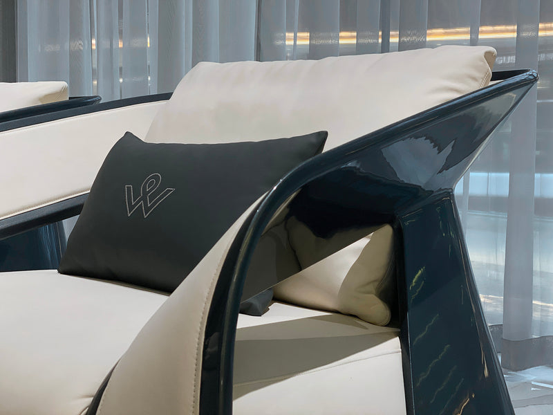 Italian light luxury leather Bentley sofa combined with carbon fiber luxury villa large living room Bugatti whole house furniture set W018SF1  Bugatti Style Sofa